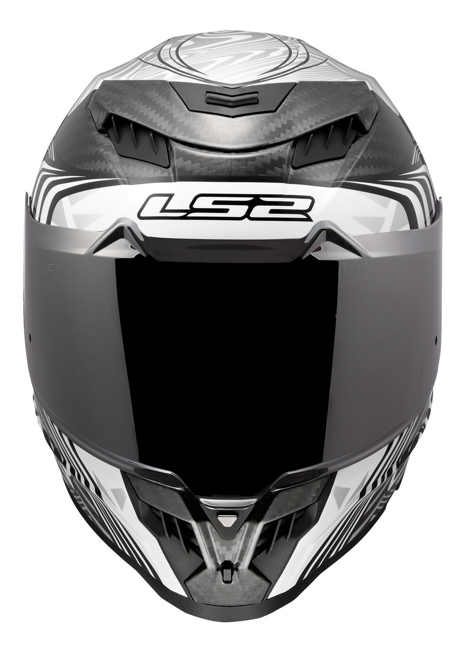 LS2 Dragon Carbon Enthum Gloss Silver Helmet