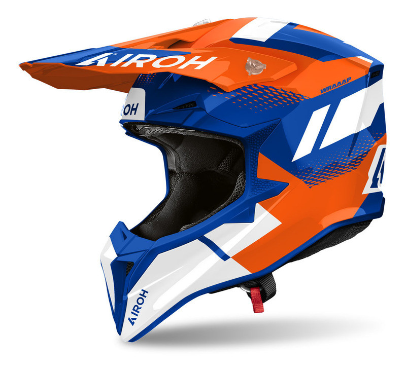 Airoh Wraaap Vision Orange Blue Gloss Helmet