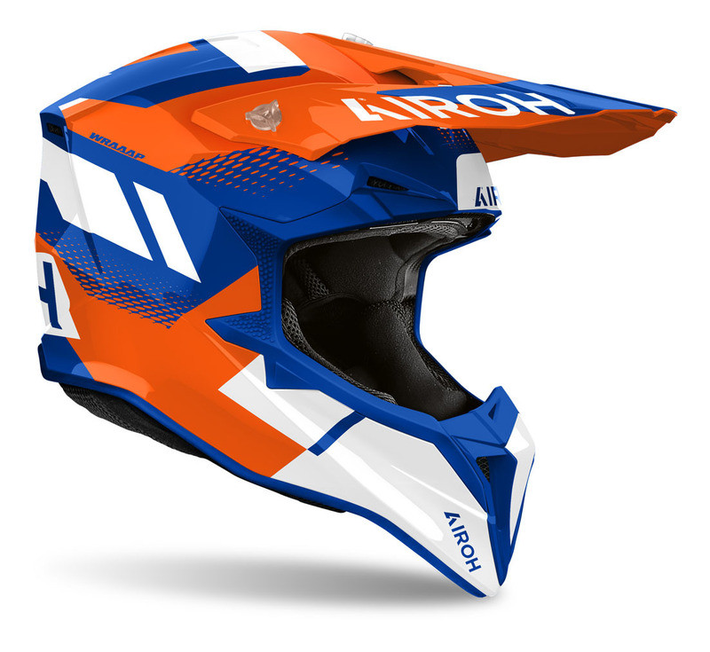 Airoh Wraaap Vision Orange Blue Gloss Helmet