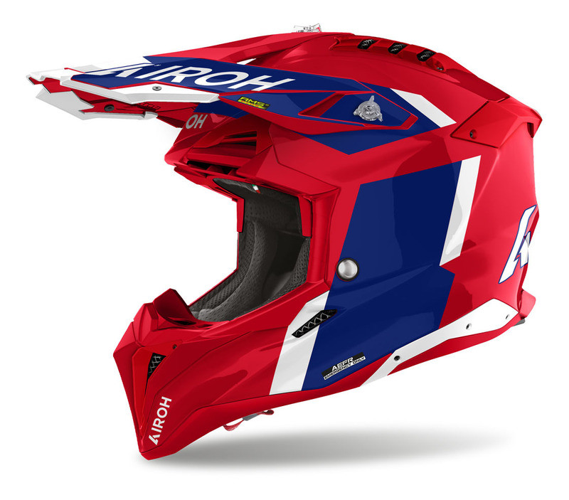 Airoh Aviator 3 Glory Blue Red Gloss Helmet