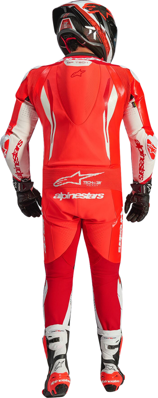 Alpinestars GP Tech V5 Red Fluo Bright White 1-Piece Leather Suit