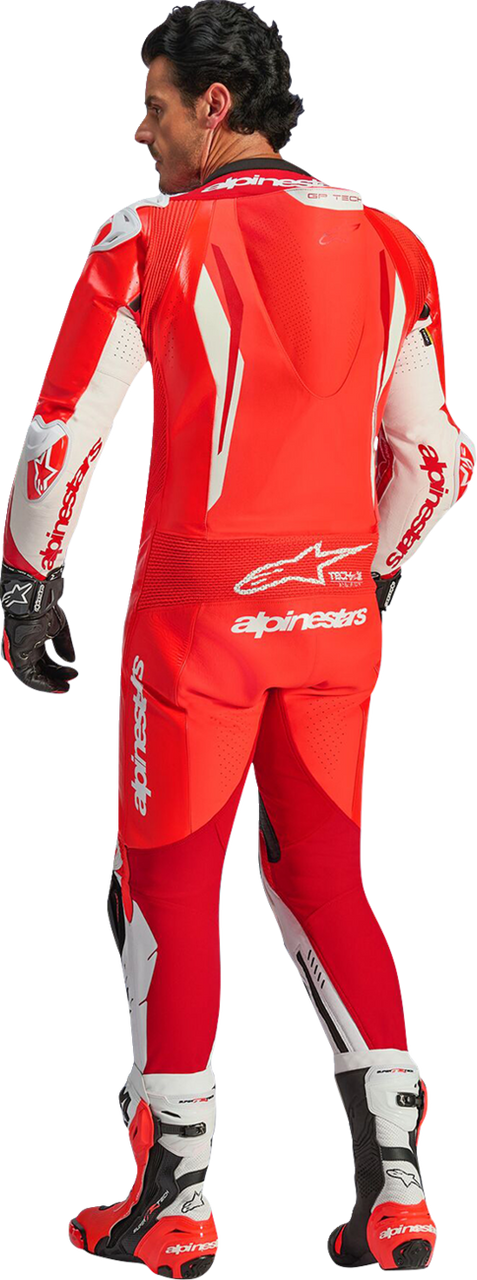 Alpinestars GP Tech V5 Red Fluo Bright White 1-Piece Leather Suit