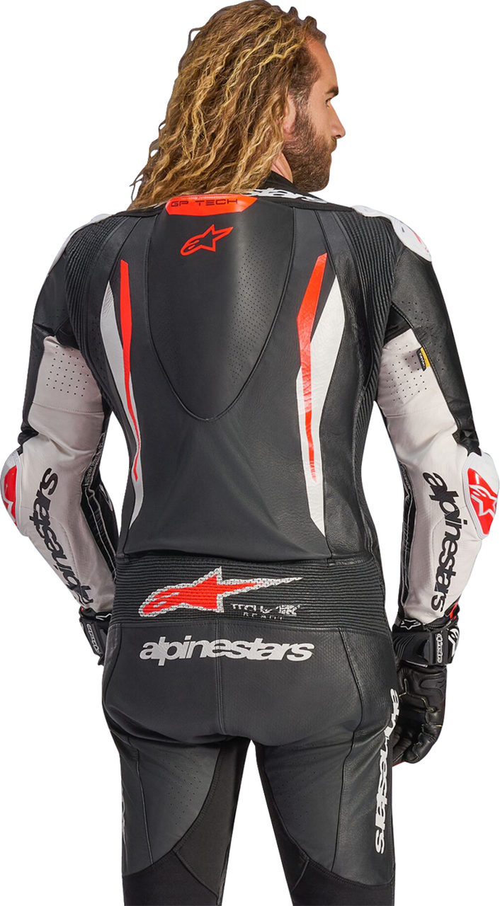 Alpinestars GP Tech V5 Black White Red Fluo 1-Piece Leather Suit