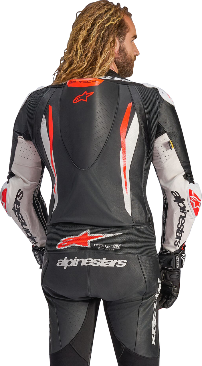 Alpinestars GP Tech V5 Black White Red Fluo 1-Piece Leather Suit