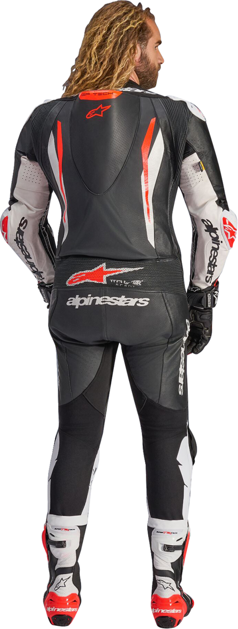 Alpinestars GP Tech V5 Black White Red Fluo 1-Piece Leather Suit