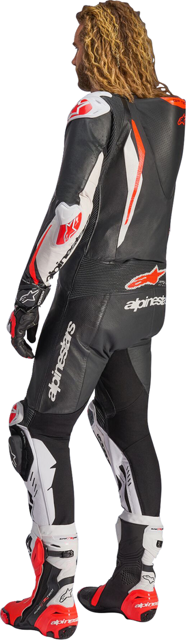 Alpinestars GP Tech V5 Black White Red Fluo 1-Piece Leather Suit