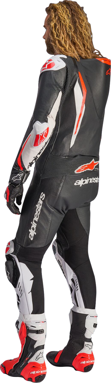 Alpinestars GP Tech V5 Black White Red Fluo 1-Piece Leather Suit