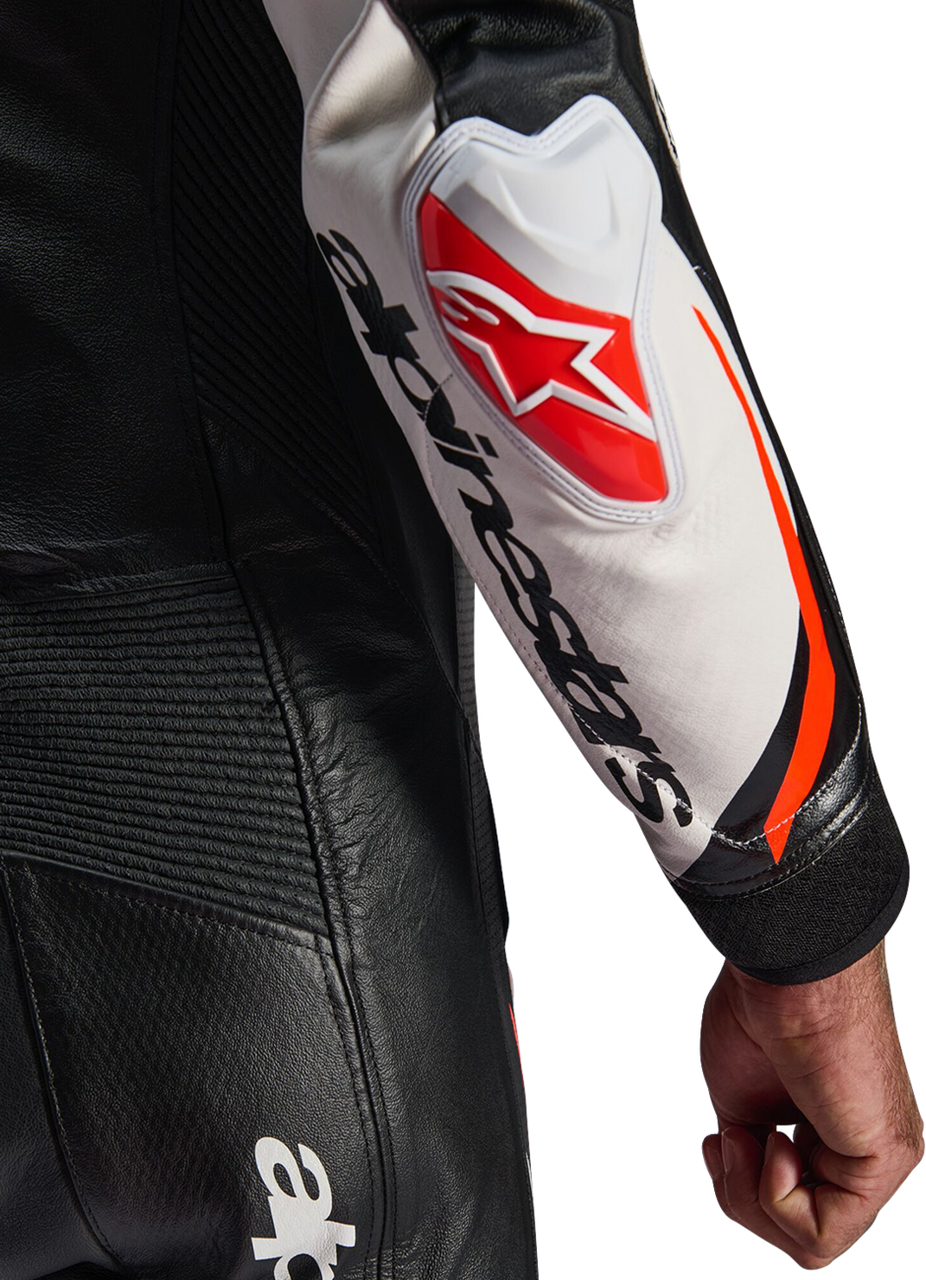 Alpinestars GP Tech V5 Black White Red Fluo 1-Piece Leather Suit