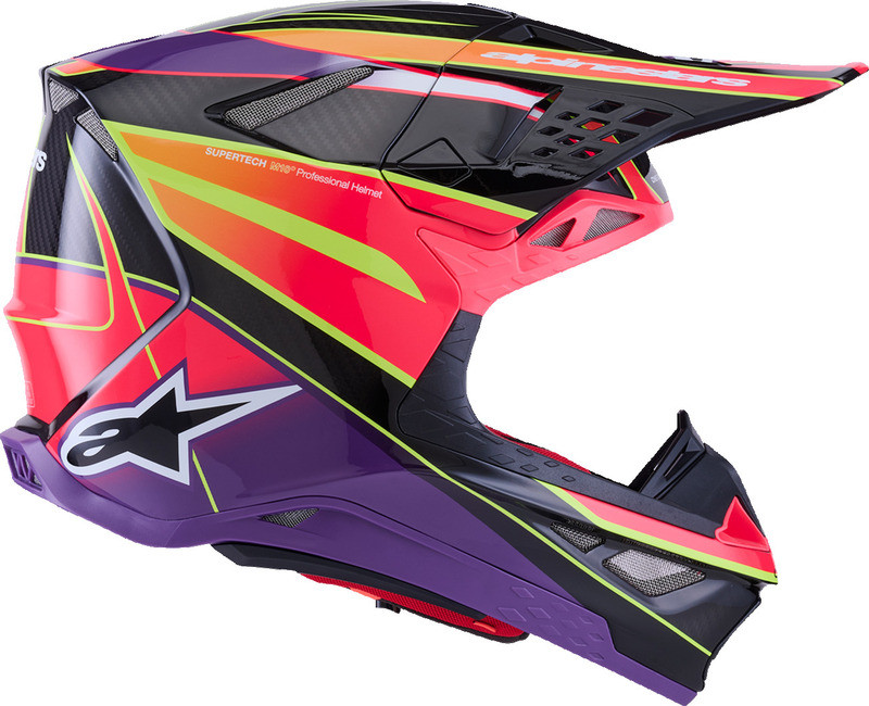 Alpinestars Supertech M10 Era Gloss Pink Violet Yellow Fluo Helmet