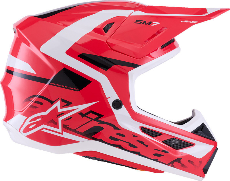 Alpinestars SM7 Deed Gloss Red Black White Helmet - Speed Addicts