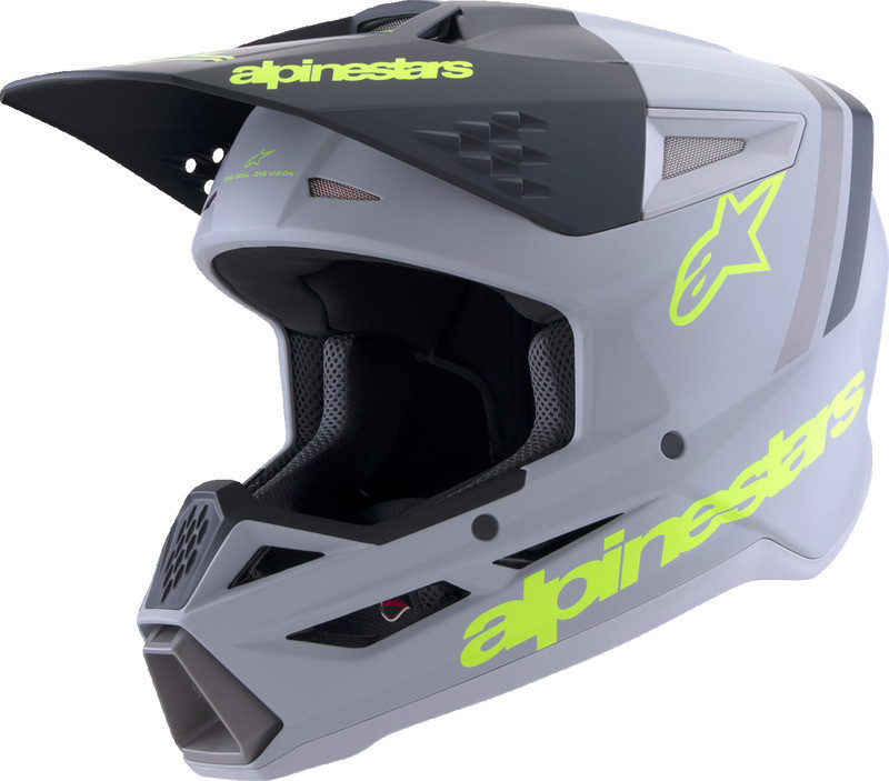 Alpinestars SM3 Radium Matte Gray Black Yellow Fluo Helmet