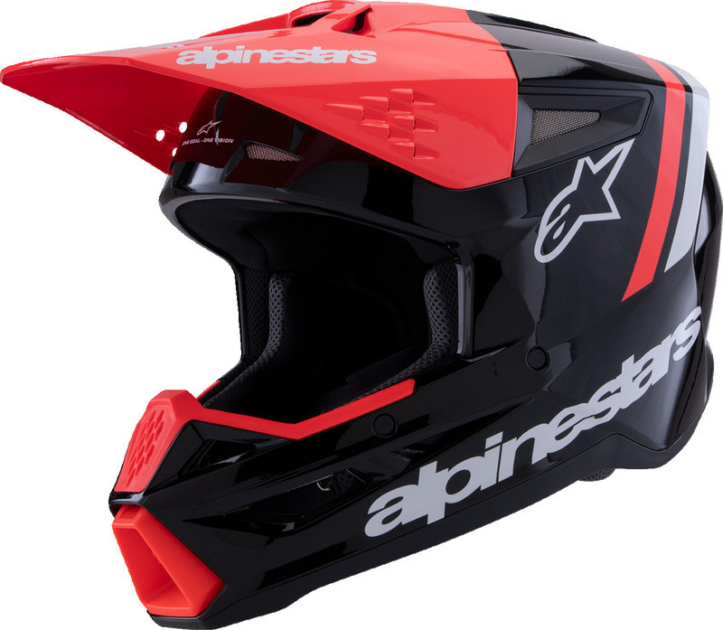 Alpinestars SM3 Radium Gloss Black Red Fluo White Helmet