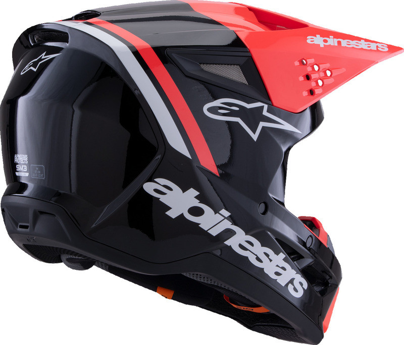 Alpinestars SM3 Radium Gloss Black Red Fluo White Helmet
