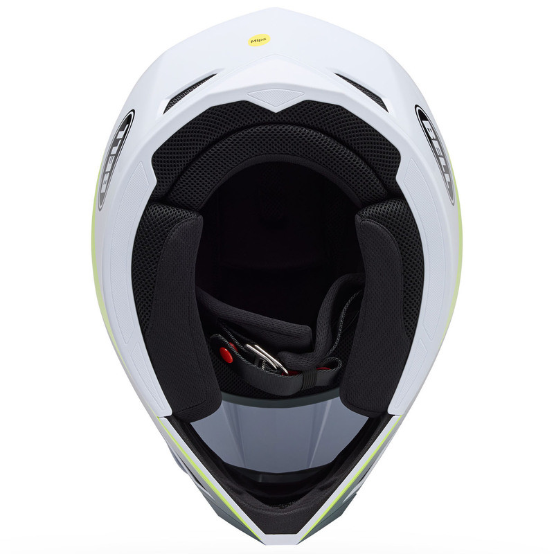 Bell MX-10 MIPS White Green Aviator Helmet