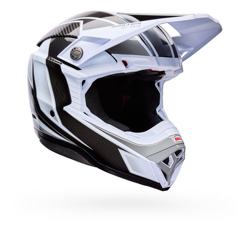 Bell Moto-10 Spherical White Black Gray Grid Helmet