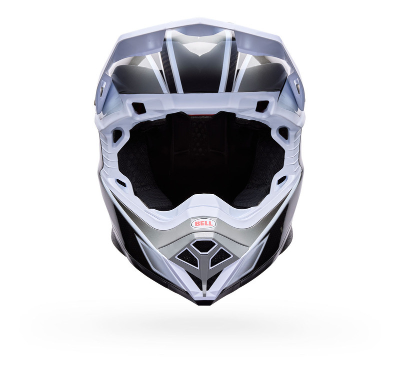 Bell Moto-10 Spherical White Black Gray Grid Helmet