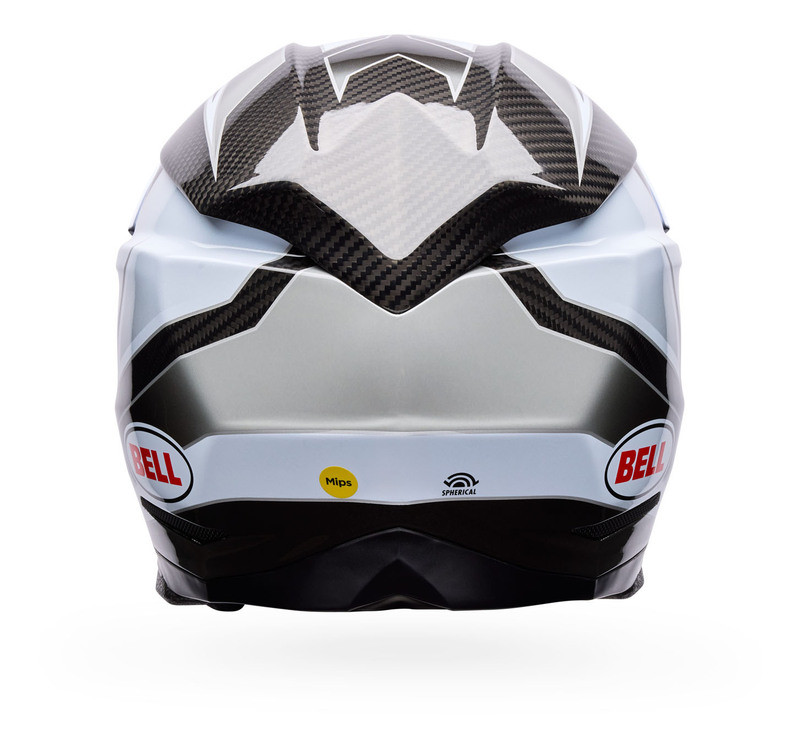 Bell Moto-10 Spherical White Black Gray Grid Helmet