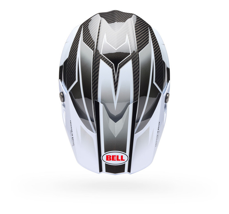 Bell Moto-10 Spherical White Black Gray Grid Helmet