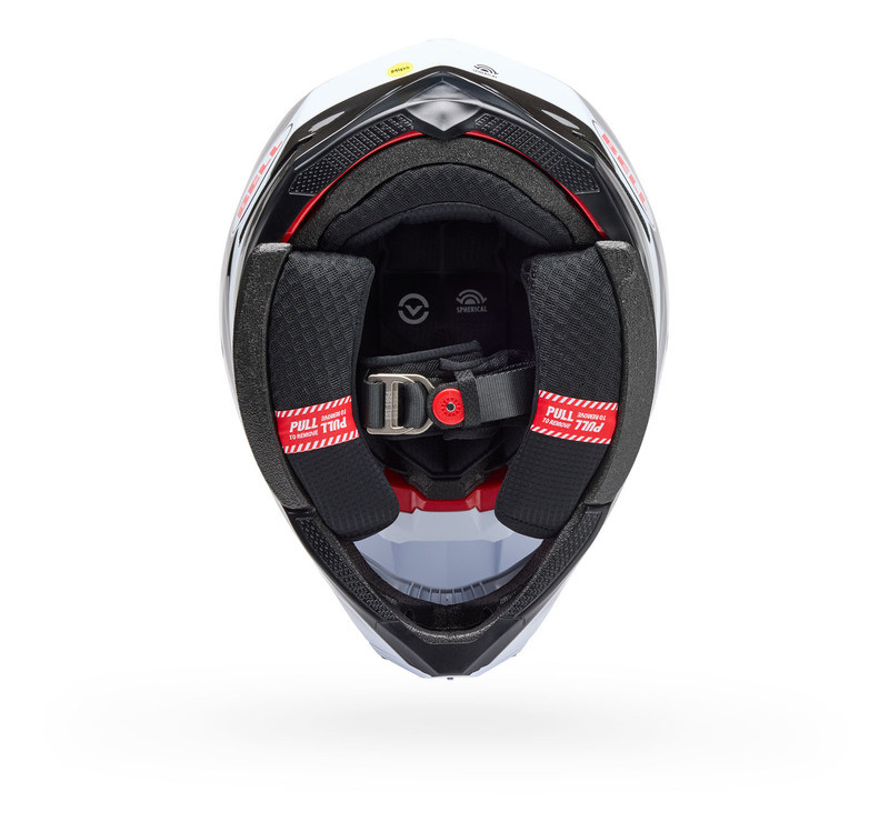 Bell Moto-10 Spherical White Black Gray Grid Helmet