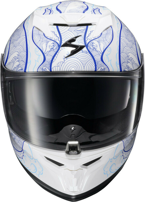 TAM ハイレベル Scorpion EXO EXO-T520 Nama-Shimi White Blue Helmet - Speed Addicts