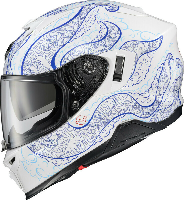 Scorpion EXO EXO-T520 Nama-Shimi White Blue Helmet