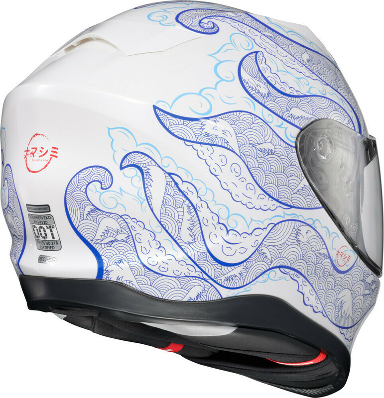 Scorpion EXO EXO-T520 Nama-Shimi White Blue Helmet