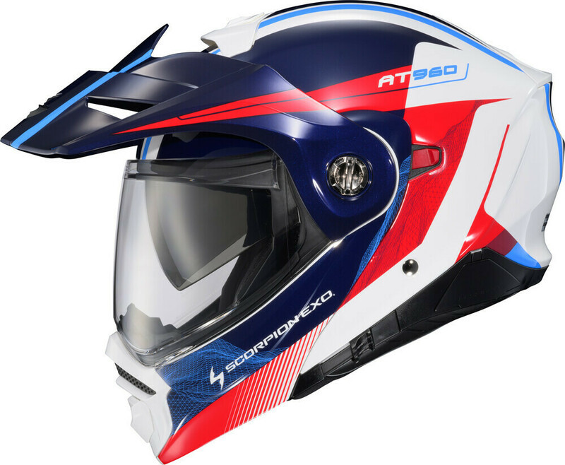 Scorpion EXO EXO-AT960 Topographic 2 Red White Blue Helmet
