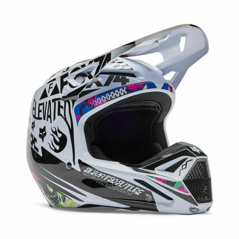 Fox Racing V1 Image Cosmo White Black Helmet