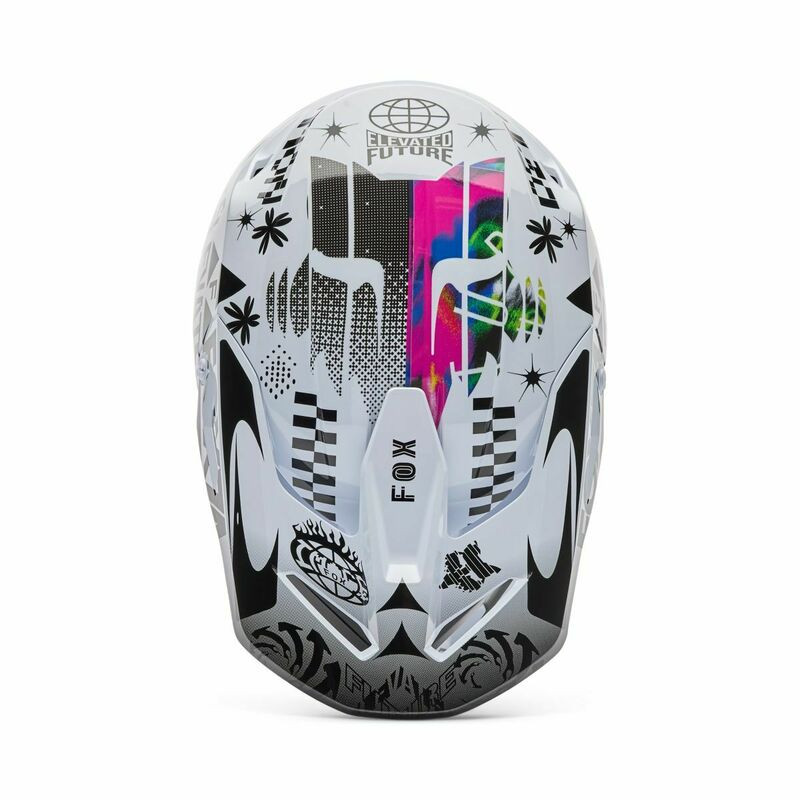Fox Racing V1 Image Cosmo White Black Helmet