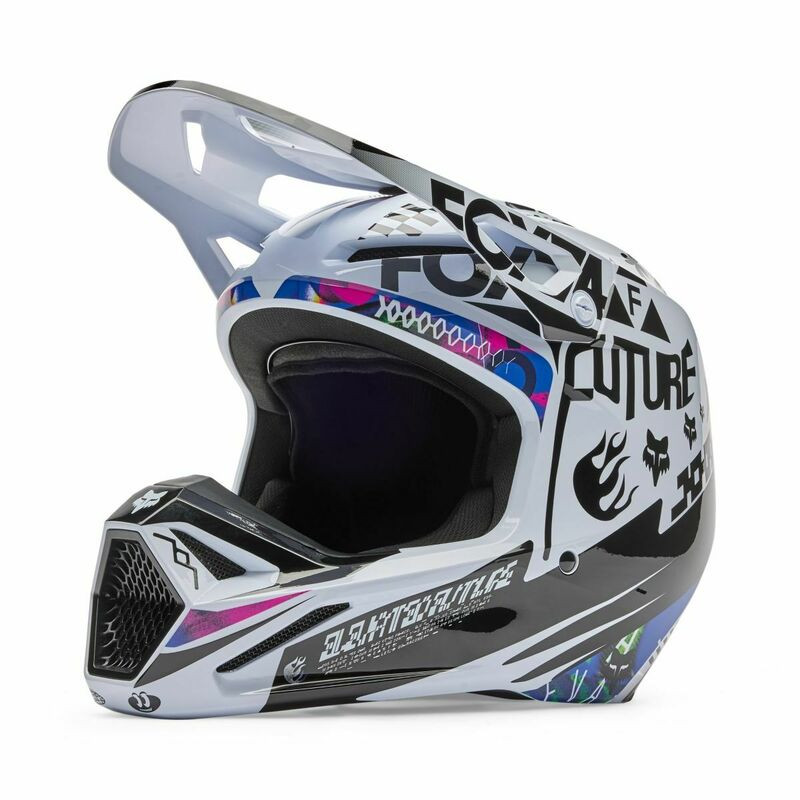 Fox Racing V1 Image Cosmo White Black Helmet