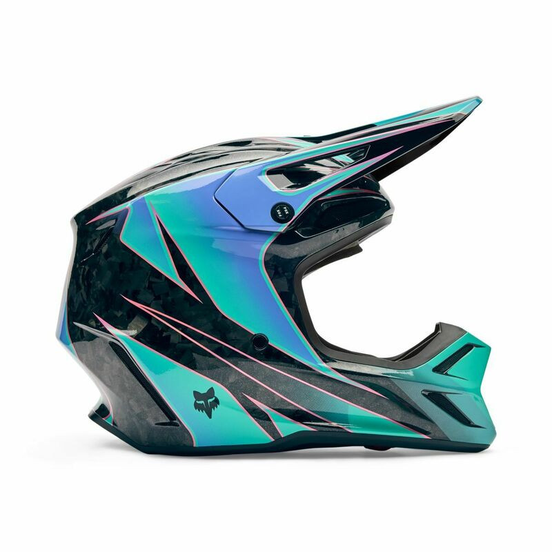 Fox Racing V3 RS Canvas Aqua Blue Helmet - Speed Addicts