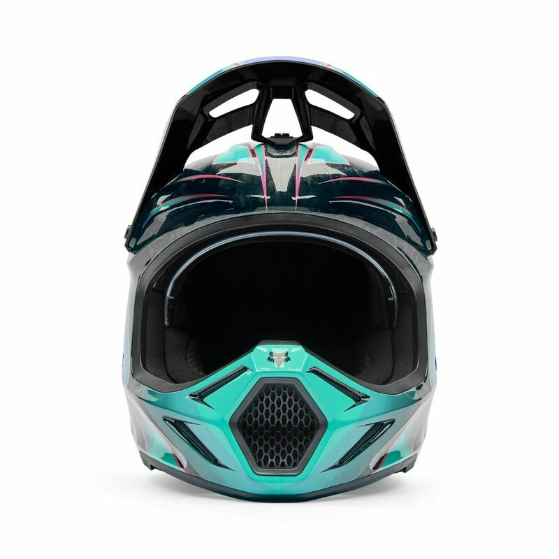 Fox Racing V3 RS Canvas Aqua Blue Helmet