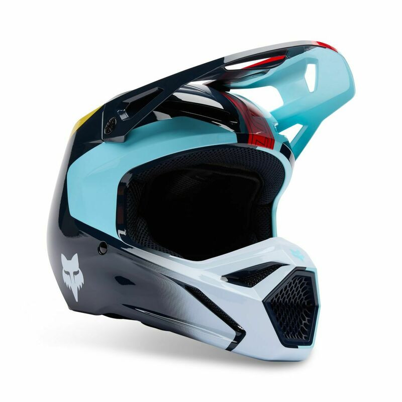 Fox Racing Youth V1 Elevated Light Blue Helmet