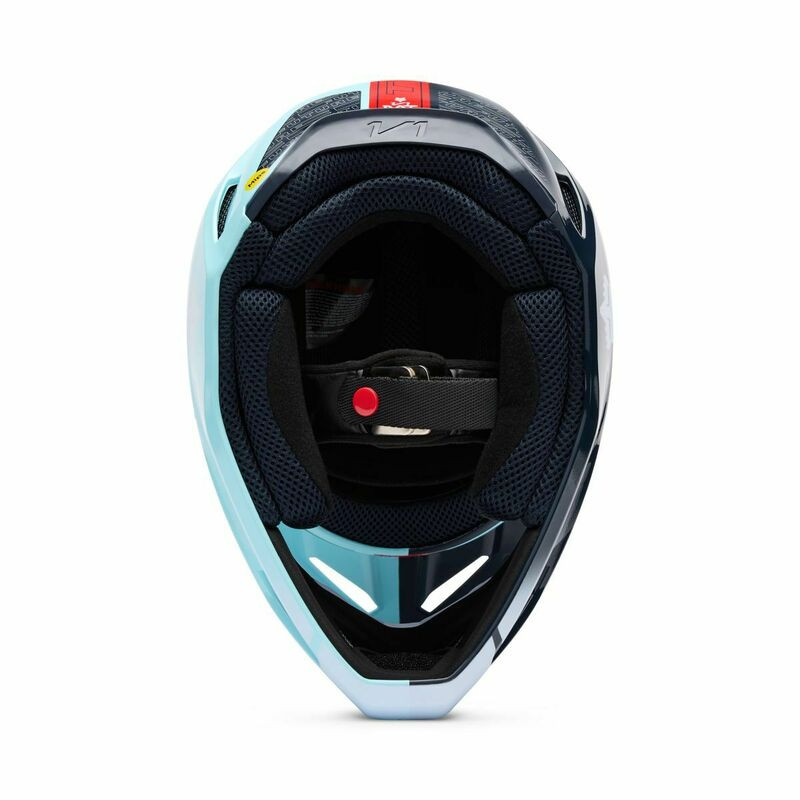 Fox Racing Youth V1 Elevated Light Blue Helmet