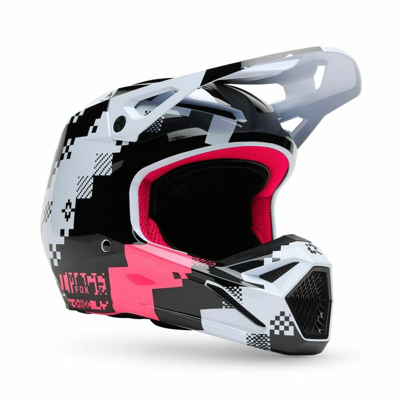 Fox Racing V1 Digi Image Black Pink Helmet