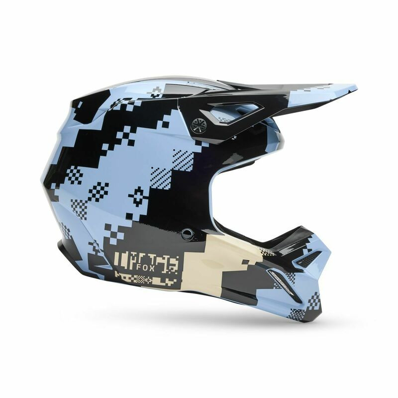 Fox Racing V1 Digi Image Light Slate Blue Helmet