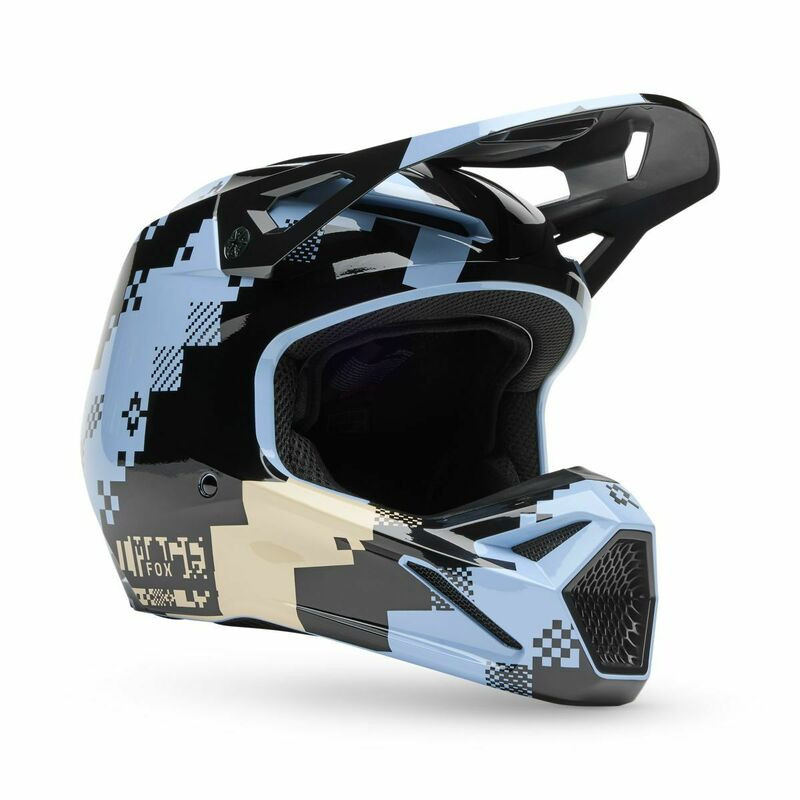 Fox Racing V1 Digi Image Light Slate Blue Helmet