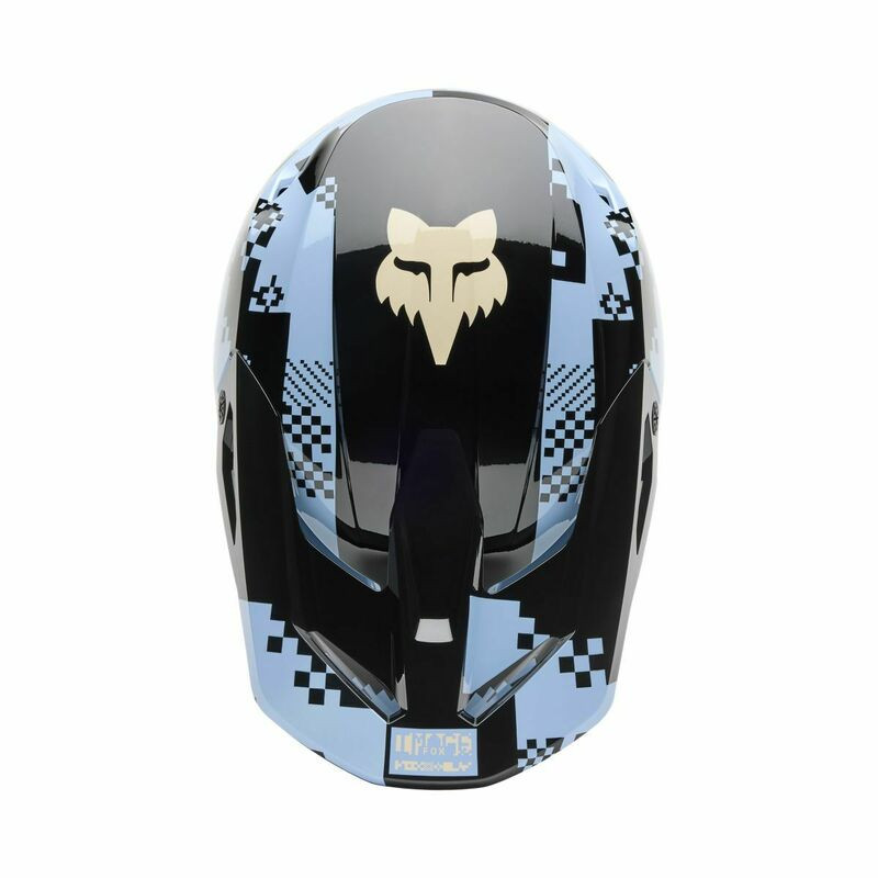 Fox Racing V1 Digi Image Light Slate Blue Helmet