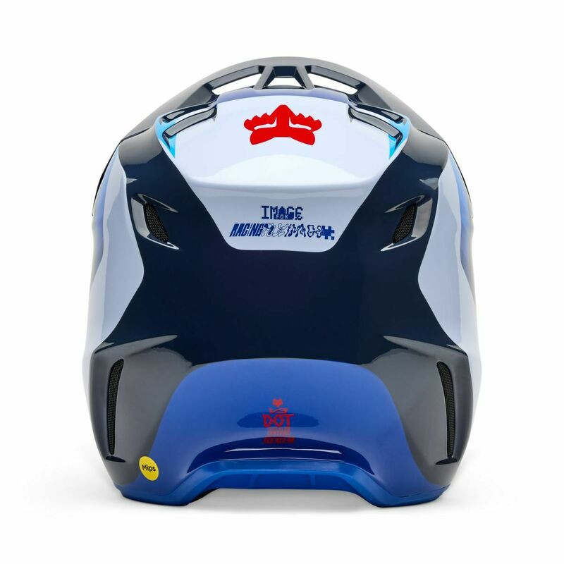 Fox Racing V3 Fade White Blue Helmet