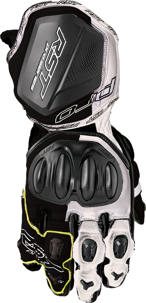 RST Pro Series GP D3O Black White Leather Gloves