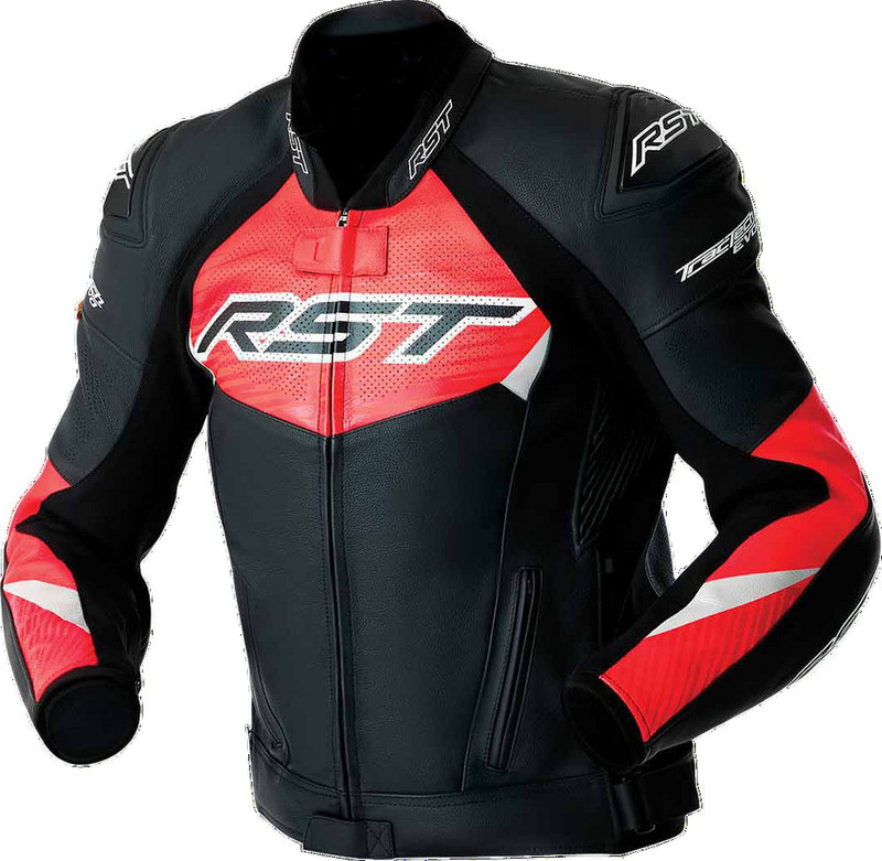 RST Tractech Evo 5 D3O Black Flo-Red Leather Jacket