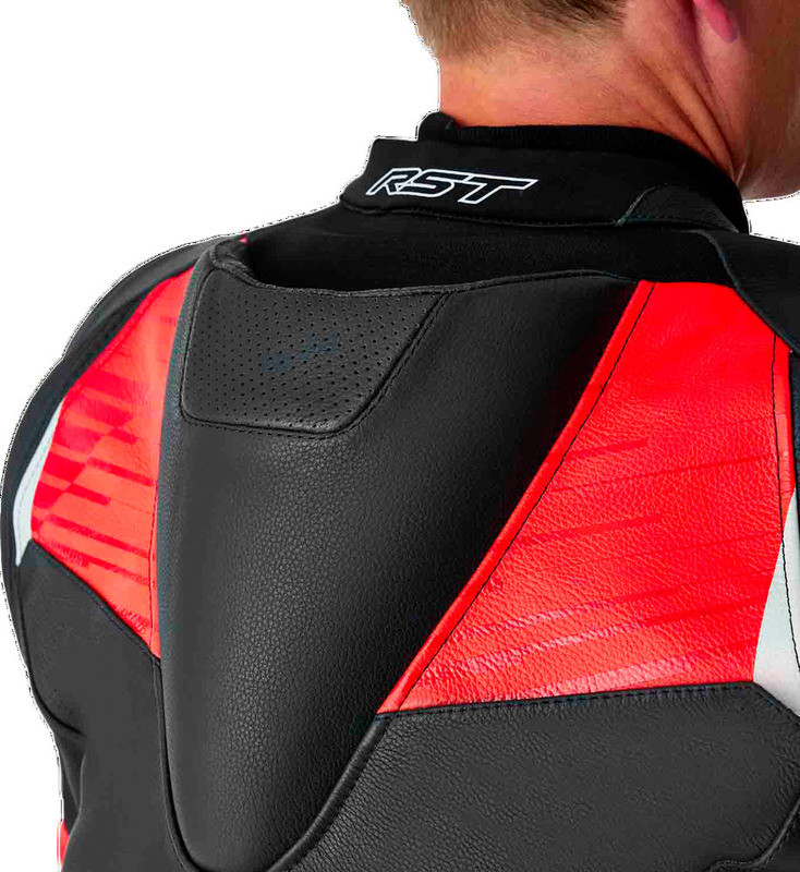 RST Tractech Evo 5 D3O Black Flo-Red Leather Jacket