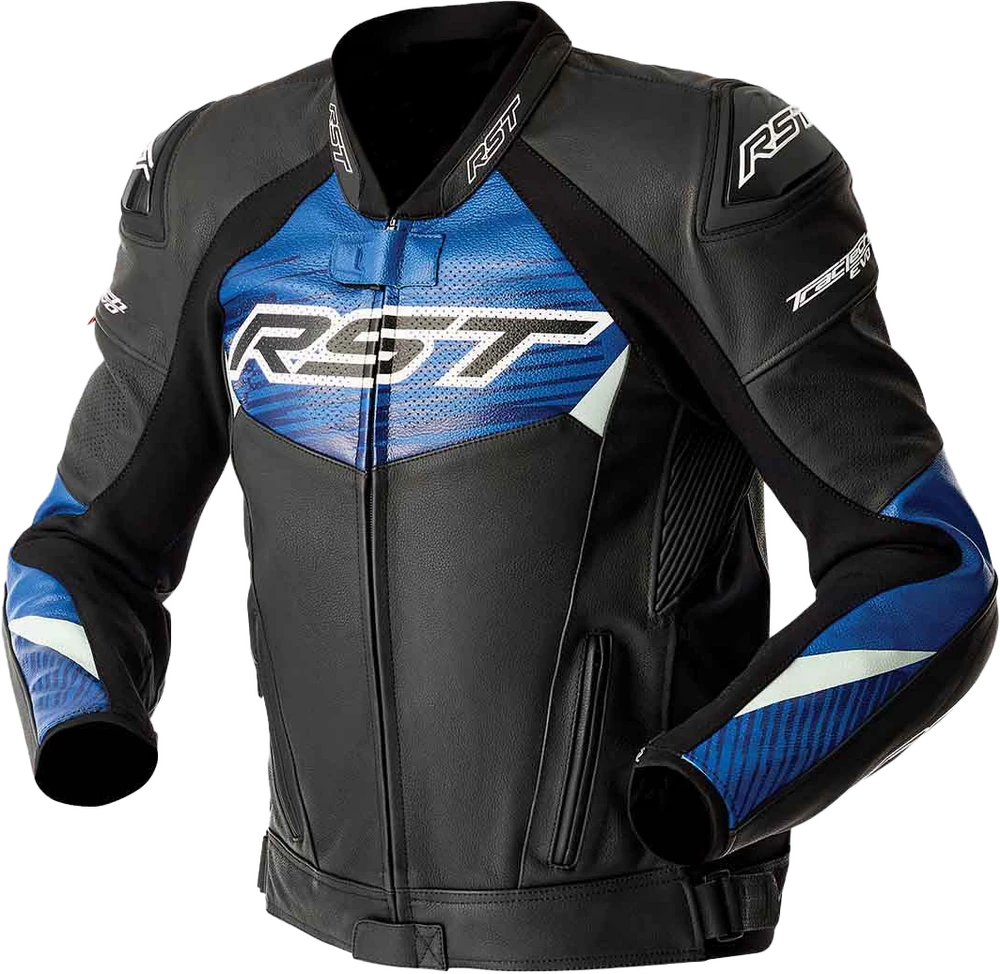 RST Tractech Evo 5 D3O Black Blue Leather Jacket