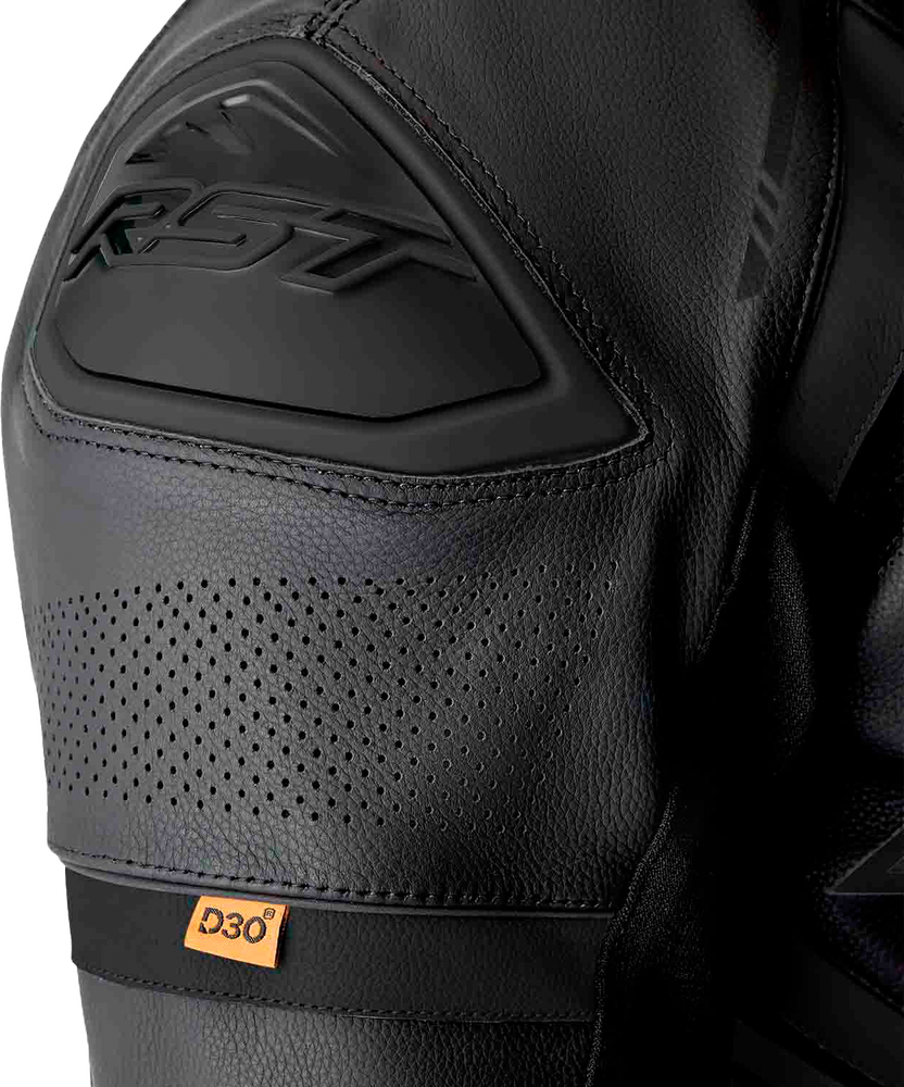 RST S1 D3O Black Leather Suit