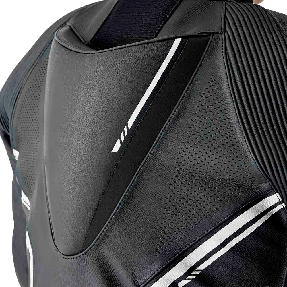 RST S1 D3O Black White Leather Suit