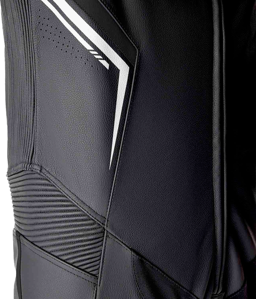 RST S1 D3O Black White Leather Suit