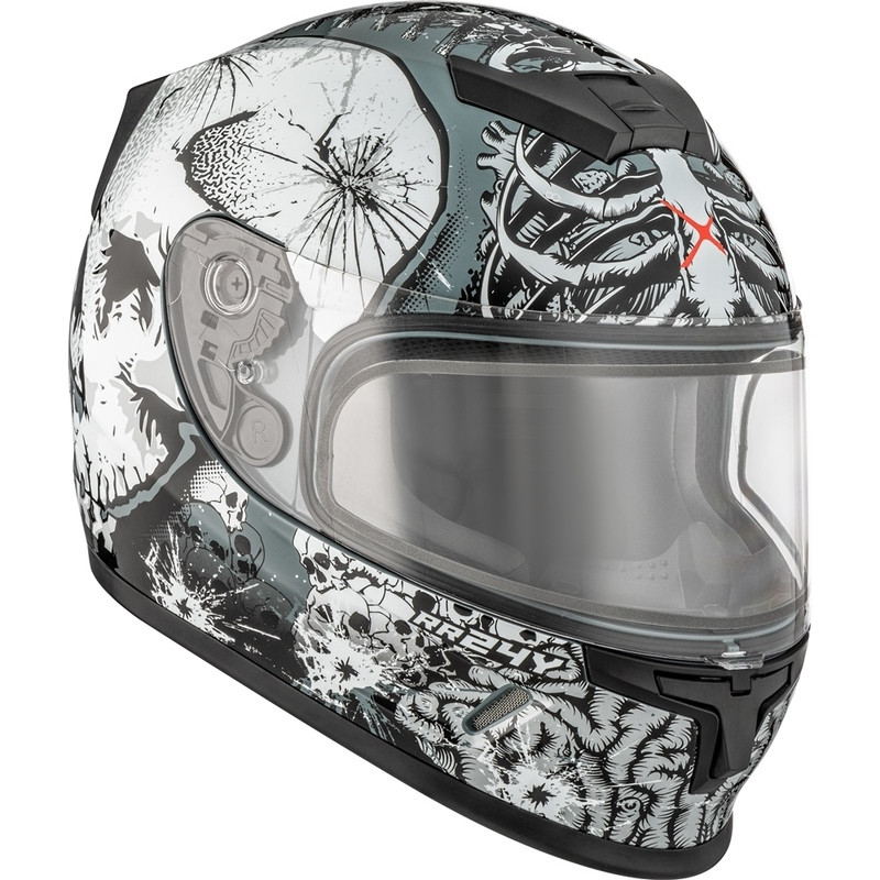 CKX RR24Y Youth Frak Gray Dual Lens Shield Helmet