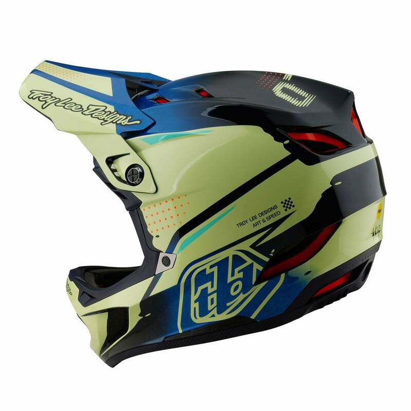 Troy Lee Designs D4 Composite Drip Glo Yellow Helmet