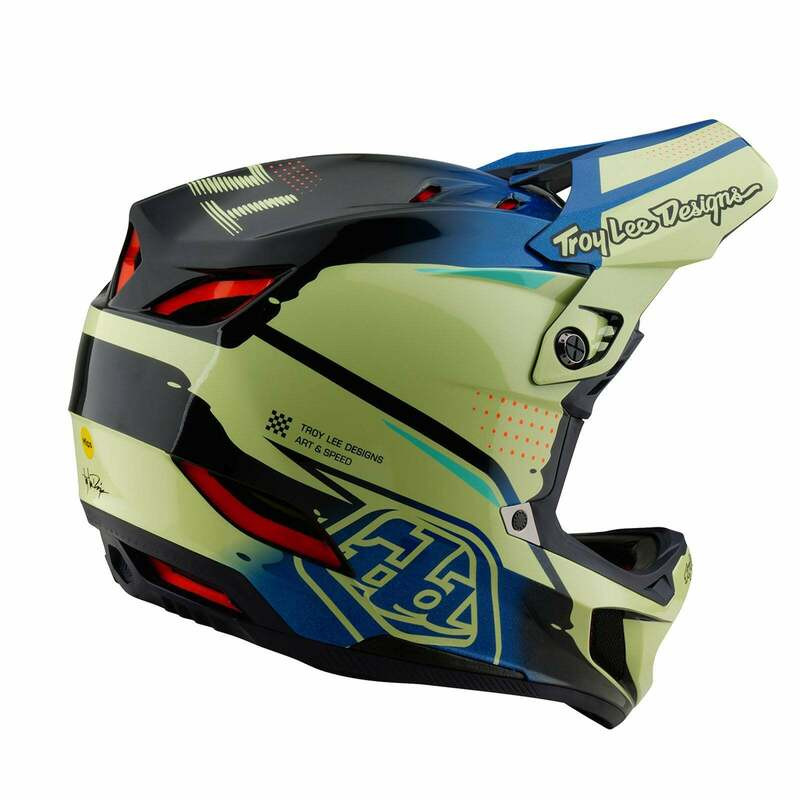Troy Lee Designs D4 Composite Drip Glo Yellow Helmet