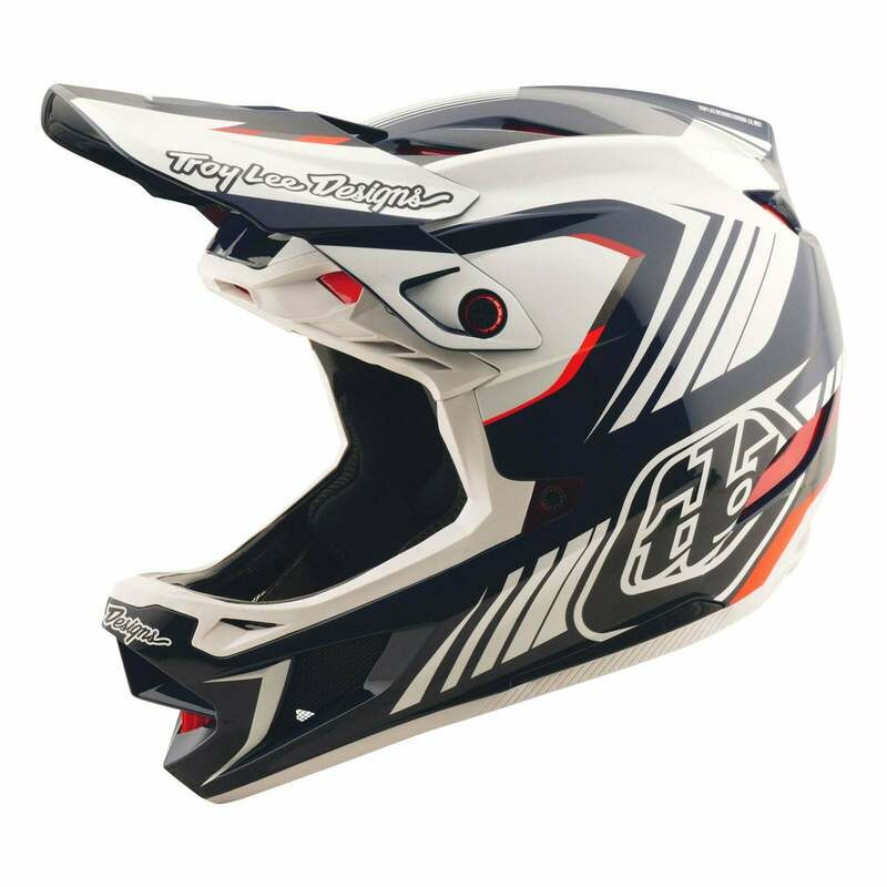 Troy Lee Designs D4 Polyacrylite Qualifer Blue White Helmet